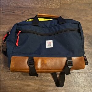 Topo design briefcase backpack